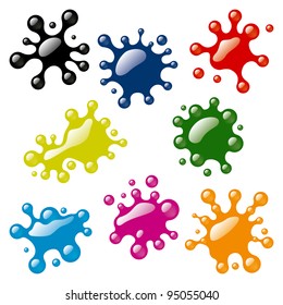Juego de Blogs de Color sobre fondo blanco. Ilustración vectorial