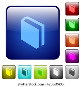 Set of color book glass web buttons.