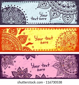 Set of Color bookmarks with ethnic ornaments