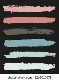 Set of color brush strokes