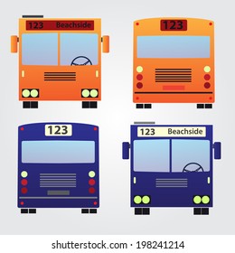 set of color buses eps10