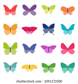 Set Silhouettes Butterflies Vector Illustration Stock Vector (Royalty ...