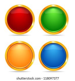 Set of color button. Vector illustration EPS 10