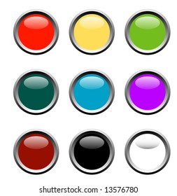 Set of color buttons