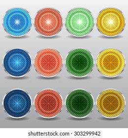 Set of color buttons