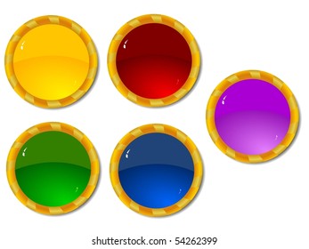 Set of color buttons
