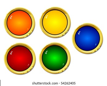 Set of color buttons