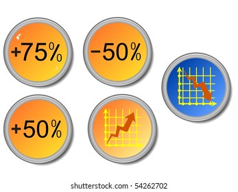 Set of color buttons