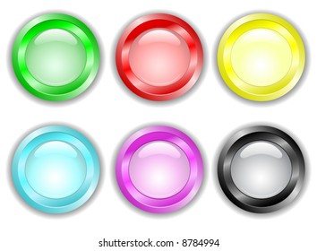 Conjunto de botões de cores