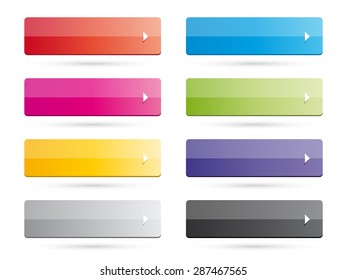 Set of Color buttons with arrows and shadow