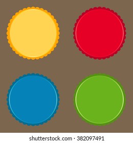 Set of color buttons and labels. Vector image.