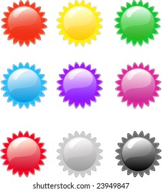 Set of color buttons, vector illustration, EPS8, all parts closed, possibility to edit.