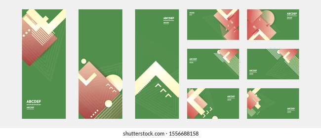 Set color cards background design futuristic design posters geometric