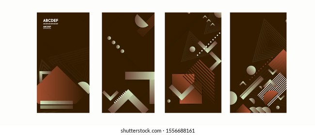 Set color cards background design futuristic design posters geometric