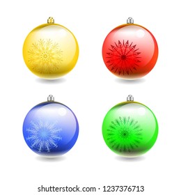 Set of color Christmas balls