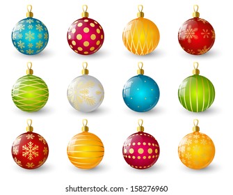 Set of color Christmas balls