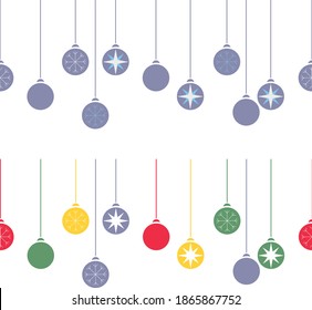 Set of color christmas balls. Vector decoration design. Happy new year background. December happy party. Winter symbol