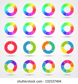 Set Of Color Circle Arrows (big Collection)