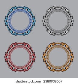 set color circle border ornament 