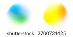 Set color circle gradient noise gradation. Abstract colorful watercolor blur mesh on isolated transparent background
