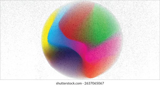 Set color circle gradient noise gradation. Abstract colorful watercolor blur mesh shape on white background. Gradient aura, grain neon blob with noise effect vector illustration.