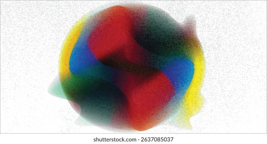 Set color circle gradient noise gradation. Abstract colorful watercolor blur mesh shape on white background. Gradient aura, grain neon blob with noise effect vector illustration.