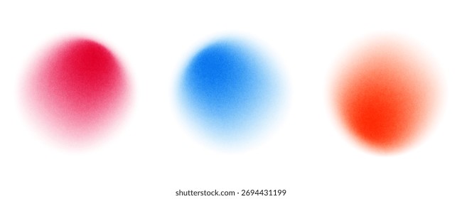 Set color circle gradient noise gradation. Abstract colorful watercolor blur mesh on isolated transparent background