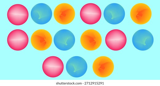 Establezca la gradación del ruido del gradiente del círculo de color. Abstractas malla de desenfoque de acuarela colorida sobre fondo transparente aislado. Forma de círculo png.