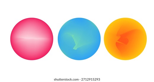 Establezca la gradación del ruido del gradiente del círculo de color. Abstractas malla de desenfoque de acuarela colorida sobre fondo transparente aislado. Forma de círculo png.