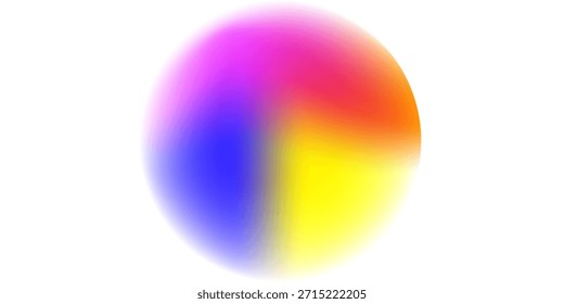Establezca la gradación del ruido del gradiente del círculo de color. Abstractas malla de desenfoque de acuarela colorida sobre fondo transparente aislado. Forma de círculo png.
