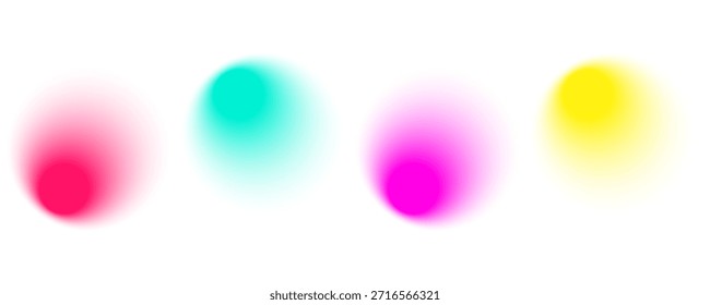Establezca la gradación del ruido del gradiente del círculo de color. Abstractas malla de desenfoque de acuarela colorida sobre fondo transparente aislado