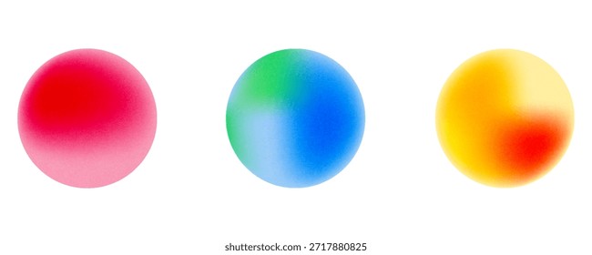 Establezca la gradación del ruido del gradiente del círculo de color. Abstractas malla de desenfoque de acuarela colorida sobre fondo transparente aislado. Forma de círculo png.