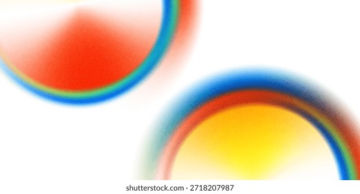 Establezca la gradación del ruido del gradiente del círculo de color. Abstractas malla de desenfoque de acuarela colorida sobre fondo transparente aislado