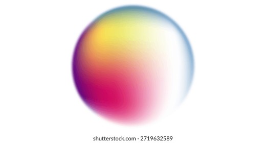 Definir a gradação de ruído de gradiente do círculo de cores. Abstrato colorido aquarela borrar malha em fundo transparente isolado. Png em forma de círculo.