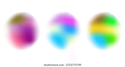 Establezca la gradación del ruido del gradiente del círculo de color. Abstractas malla de desenfoque de acuarela colorida sobre fondo transparente aislado. Forma de círculo png.