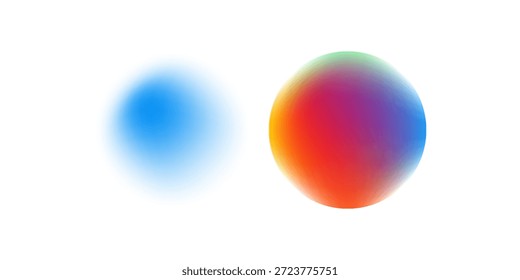 Farbkreis-Farbverlauf-Rauschabstufung festlegen. Abstraktes buntes unscharfes Wasserfarben-Mesh auf isoliertem transparentem Hintergrund. Kreisform png.