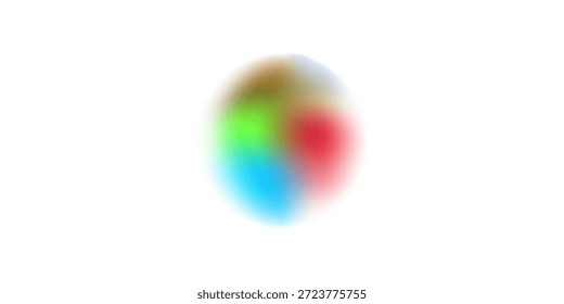 Set color circle gradient noise gradation. Abstract colorful watercolor blur mesh on isolated transparent background. Circle shape png.