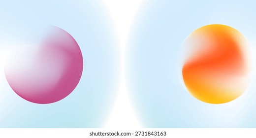 Definir gradação de ruído de gradiente de círculo de cores. Abstrato colorido aquarela desfoque malha fluido boa arte moderna