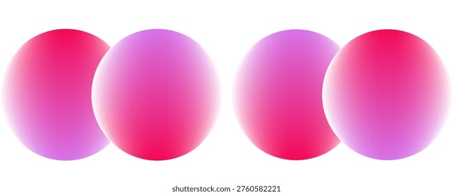 Set color circle gradient noise gradation. Abstract colorful watercolor blur mesh on isolated transparent background. Circle shape png. Gradient aura, grain neon blob noise effect vector illustration.