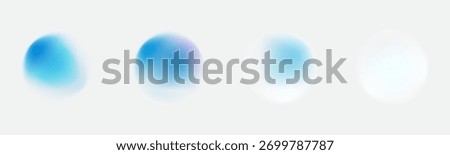 Set color circle gradient noise gradation. Abstract colorful watercolor blur mesh on isolated transparent background.