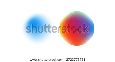 Set color circle gradient noise gradation. Abstract colorful watercolor blur mesh on isolated transparent background. Circle shape png.