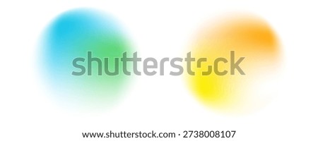 Set color circle gradient noise gradation. Abstract colorful watercolor blur mesh on isolated transparent background