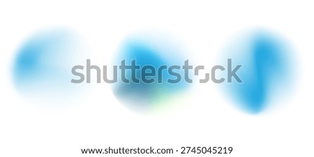Set color circle gradient noise gradation. Abstract colorful watercolor blur mesh on isolated transparent background. Circle shape png.