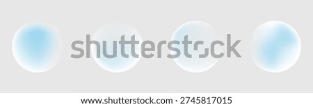 Set color circle gradient noise gradation. Abstract colorful watercolor blur mesh on isolated transparent background.