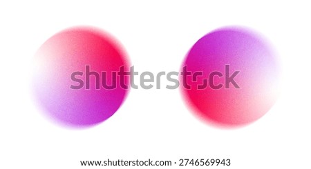 Set color circle gradient noise gradation. Abstract colorful watercolor blur mesh on isolated transparent background. Circle shape png. Gradient aura, grain neon blob noise effect vector illustration.