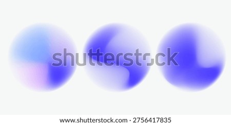 Set color circle gradient noise gradation. Abstract colorful watercolor blur mesh on isolated transparent background.
