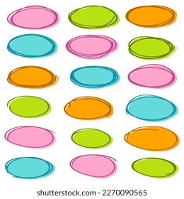 Juego de esbozo de línea de círculo de color