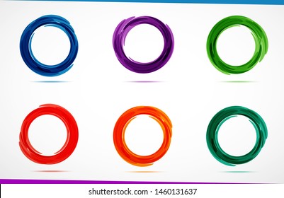 Set of color circles. Vector illustration.  