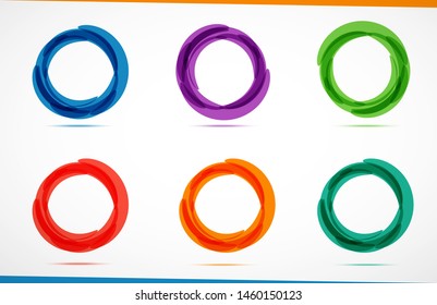 Set of color circles. Vector illustration.  