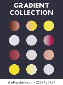A set of color combinations. Collection of gradients. Vector illustration